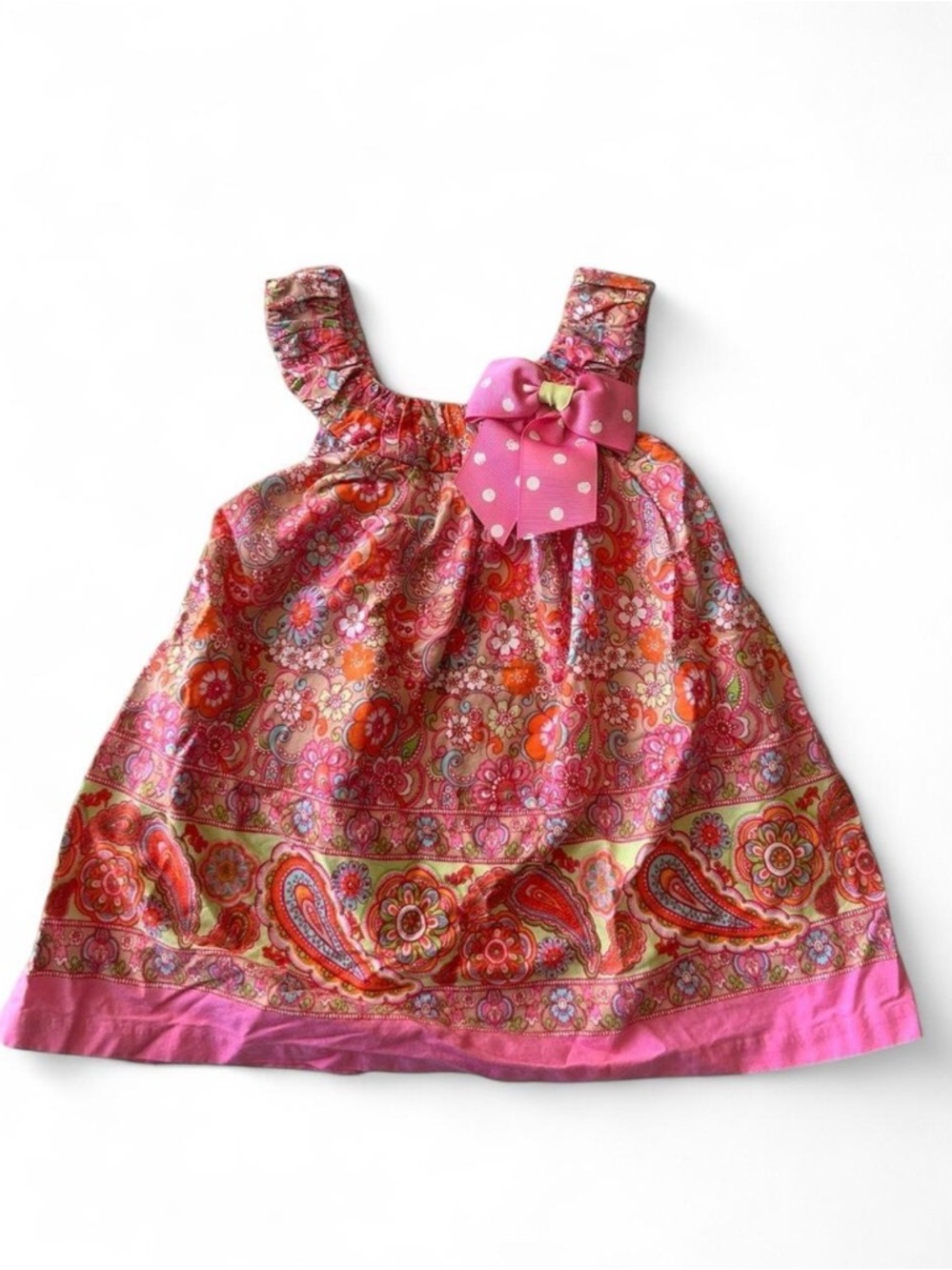 Bonnie Baby Pink and Orange Paisley Sundress